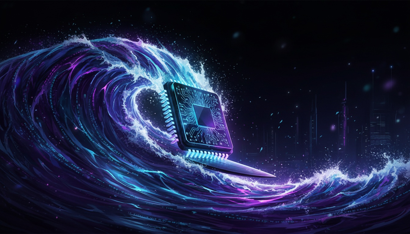 Computer chip learning to surf the waves of uncertainty with style and grace